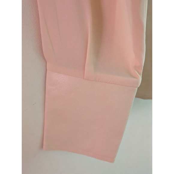 Women's Gracia Beige Faux Leather Trim Peplum Blouse Size L - Picture 6 of 7